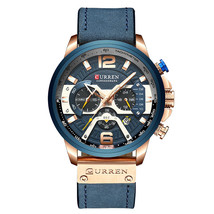CURREN Brand Men Analog Leather Sports Watches Men's Army Military Watch Male Da - £50.59 GBP
