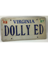 Virginia VANITY License Plate DOLLY ED - $550.72 MXN