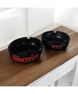 Lot Of 2 Boomtown Las Vegas NV Black Glass Ashtray Souvenir Casino RV Re... - $338.14 MXN