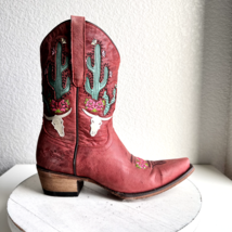Junk Gypsy by Lane Boots Ladies Snip Toe RIGHT Boot Red Leather AMPUTEE Size 7 - £37.99 GBP