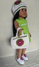 Glitzy Flower Hat, Tote Bag, and Shoes for 18 inch Doll - £11.86 GBP