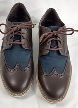 Men&#39;s Size 9 Nautica Wingdeck Oxford Shoes Brown &amp; Navy Wing Tip Fashion Sneaker - £34.08 GBP