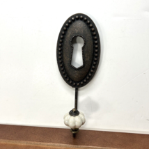 Vintage Ornate Cast Iron Wall Coat/Hat Hook Decor - £15.84 GBP