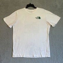 The North Face White Short Sleeve Tee Small Front Logo Graphic Green Mens L - £8.50 GBP