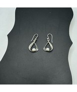 925 Silver Dangle Pearl Moon Earrings Minimalist Modern Handmade in Mexico - $33.76