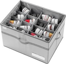 Closet Shoe Organizer, 16 Pairs, Storage, Transparent Cubes for Shoe, Gray - £302.95 GBP