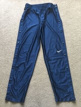 Vintage Nike Sports Tear Away Snap Button Pants Mens Medium M Basketball Navy - £35.37 GBP