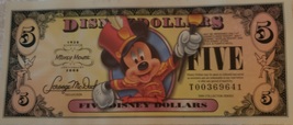 *Disney Dollars 2008 Bandleader Mickey $5 Bill NEW No Longer Distributed - $85.64 CAD