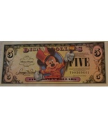 *Disney Dollars 2008 Bandleader Mickey $5 Bill NEW No Longer Distributed - $1,189.06 MXN