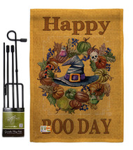 Happy Boo Day Burlap - Impressions Decorative Metal Garden Pole Flag Set GS19102 - £27.14 GBP