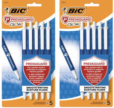 2 Set BIC Prevaguard Clic Stic Ball Pen, x5 Each Blue - Medium - $12.86