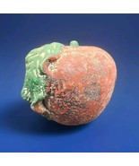 Mexican Clay Pottery APPLE Vintage Hand Painted Terra Cotta Fruit Large  - $19.80