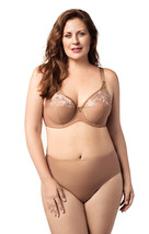 Elila 2401 Embroidered Mocha Full Coverage Underwire Bra  - $60.00