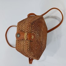 Hexagonal Shaped Natural Handwoven Rattan Lady Women's Bag  image 5