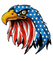 American Flag Bald Eagle USA Trucks Sticker Vinyl Decal Car Truck - £2.39 GBP+