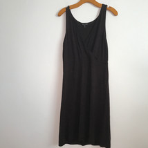 Eileen Fisher Dress M Brown Knit Silk V Neck Sleeveless Midi Shift Pullover - £29.66 GBP