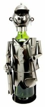Ebros Golfer With Golf Club and Caddy Bag Hand Made Metal Wine Bottle Holder - £27.96 GBP