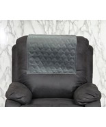 Furniture Recliner Genuine Gray Slipcover Protector Cover Leather Headrest - $44.65+