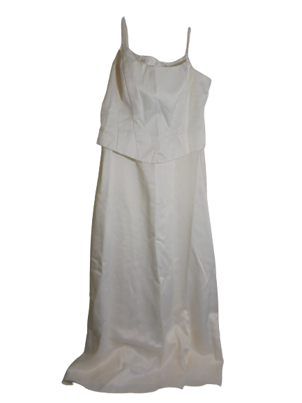 Womens Size XL Maxi Beaded Beige Formal Beach Wedding Prom Dress spaghet... - $12.53