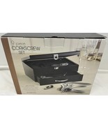NIB 9 Piece Corkscrew Set in black wooden box w/storage drawer new - €17,09 EUR