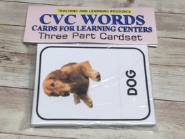 CVC WORDS - Three Part  Card set - Cards for Learning Center - Teaching supplies - £8.86 GBP