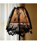 Gothic Black Lace BAT SPIDER LAMP SHADE COVER Topper Valance Curtain Dec... - $17.32 CAD