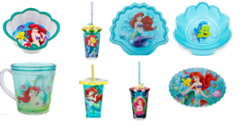 Disney Store Ariel Plate Cup Tumbler Water Bottle Bowl Placemat New - £29.05 GBP