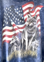 The Mountain Tie Dye T Shirt American Flag Mens XL Wolf Coyotes Grunge USA - $22.31