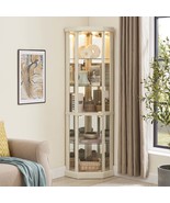 Corner Lighted Curio Cabinet: Glass Display for Collections &amp; Wine - $5,049.22 MXN