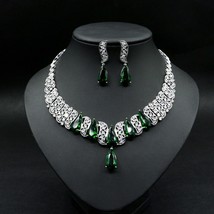 Luxury 2pcs Bridal Zirconia Jewelry Sets for Women Nigeria Wedding Neckalce Earr - £72.17 GBP