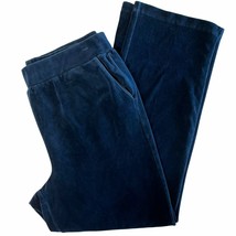 EUC Ralph Lauren Womens XL Blue Velour Pants with Pockets Pull On 39X31,... - £31.07 GBP