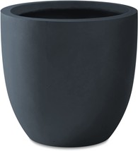 Kante 13.3&quot; D Round Charcoal Concrete Modern Planters Outdoor, Rc0152B-C60121 - £61.53 GBP