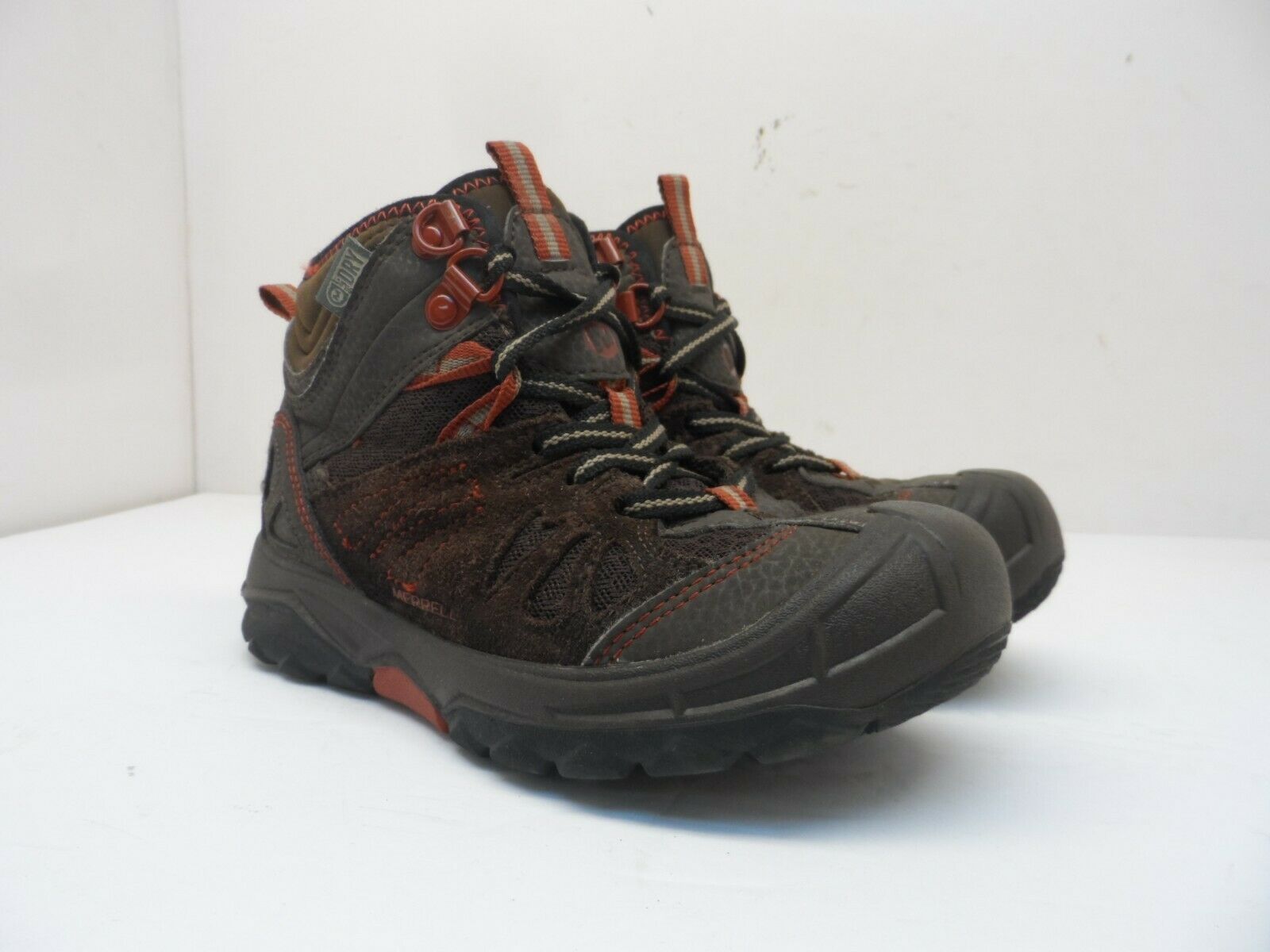 Merrell Kid's Mid-Cut Capra Waterproof Casual Hiking Boots Brown/Red Size 12M - £45.54 GBP
