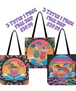 Tropical Cocktail Tote Bag Set - Summer Drink Theme - 3 Pack - Free Ship - $752.50 MXN
