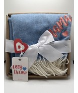 Cozy Throws Highline Bedding Co. Embroidered Mama 50&quot; x 60&quot; Blue Tan Bla... - $367.96 MXN
