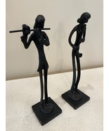 Pair Female Metal Musicians Flute &amp; Saxophone 11” - $83.34 CAD