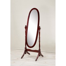 Roundhill Furniture Traditional Queen Anna Style Wood Floor Cheval Mirror, Cherr - £75.93 GBP
