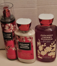 Bath &amp; Body Works Japanese Cherry Blossom Fine Fragrance Mist Body Lotion&amp; Wash - £22.38 GBP