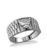 Sterling Silver U.S. Air Force Square Signet Ring Watchband Style - $82.30 CAD