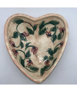 Vtg 1994 Gail Pittman Heart Shaped Pottery Bowl Cream Color Signed Dated - £29.97 GBP