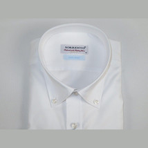 Mens 100% Italian Cotton Shirt Non Iron SORRENTO Button Down Oxford 4529 White image 3