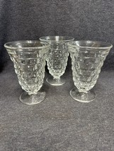 Fostoria American Clear Iced Tea Glasses 5 5/8”Footed Cubist Tumbler Flared 3 Pc - £18.57 GBP