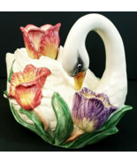 Fitz &amp; Floyd Classics Candle Holder Laying Swan 5.5&quot; x 7.25&quot; x 4.5&quot; Hand... - £42.63 GBP