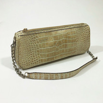 Nine West Metallic Silver Gold Faux Reptile Shoulder Bag 13x6x2.5 inches - $16.82