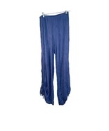 Apropos Size Small Blue Crinkle Wide Leg Casual Pants with Drawstring at... - £15.90 GBP