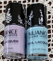 Two (2) NUANCE Salma Hayek Nail Lacquer Polish ~ 470 Lavender/515 Sea Gl... - $14.96