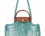 Longchamp Le Pliage Filet Knit Mesh Handel Bag Shopper ~NWT~ Lagoon - £83.51 GBP