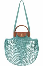 Longchamp Le Pliage Filet Knit Mesh Handel Bag Shopper ~NWT~ Lagoon - £85.36 GBP