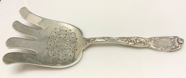 RARE Tiffany chrysanthemum Sterling Serving Asparagus Fork Large Pierced 9 3/8&quot; - £998.02 GBP