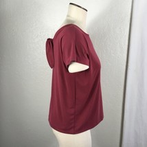 Banana Republic Cap Sleeve Blouse Womens Small Burgundy Pullover Faux Tie Back - £21.76 GBP